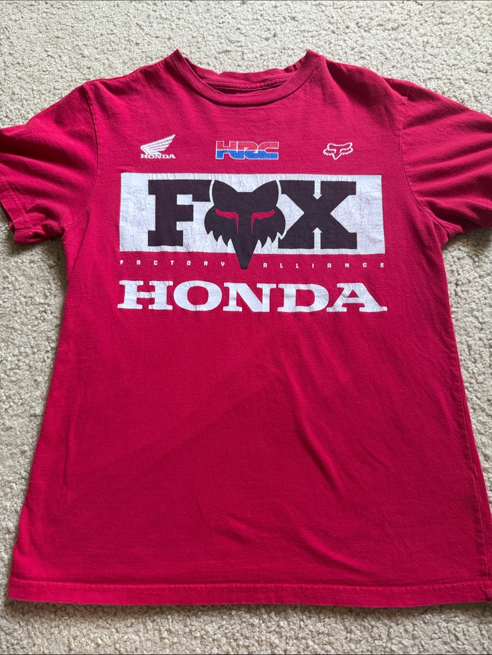 Fox Red Honda Logo Short Sleeve Tee Shirt